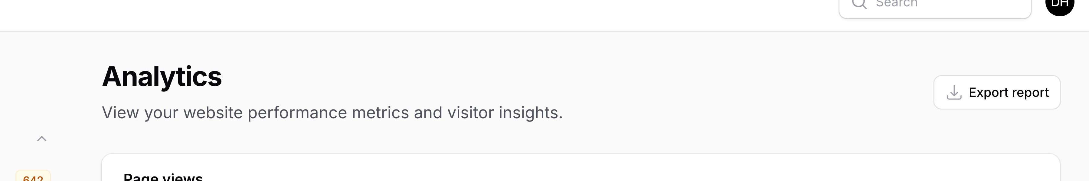 A custom page with a subheading