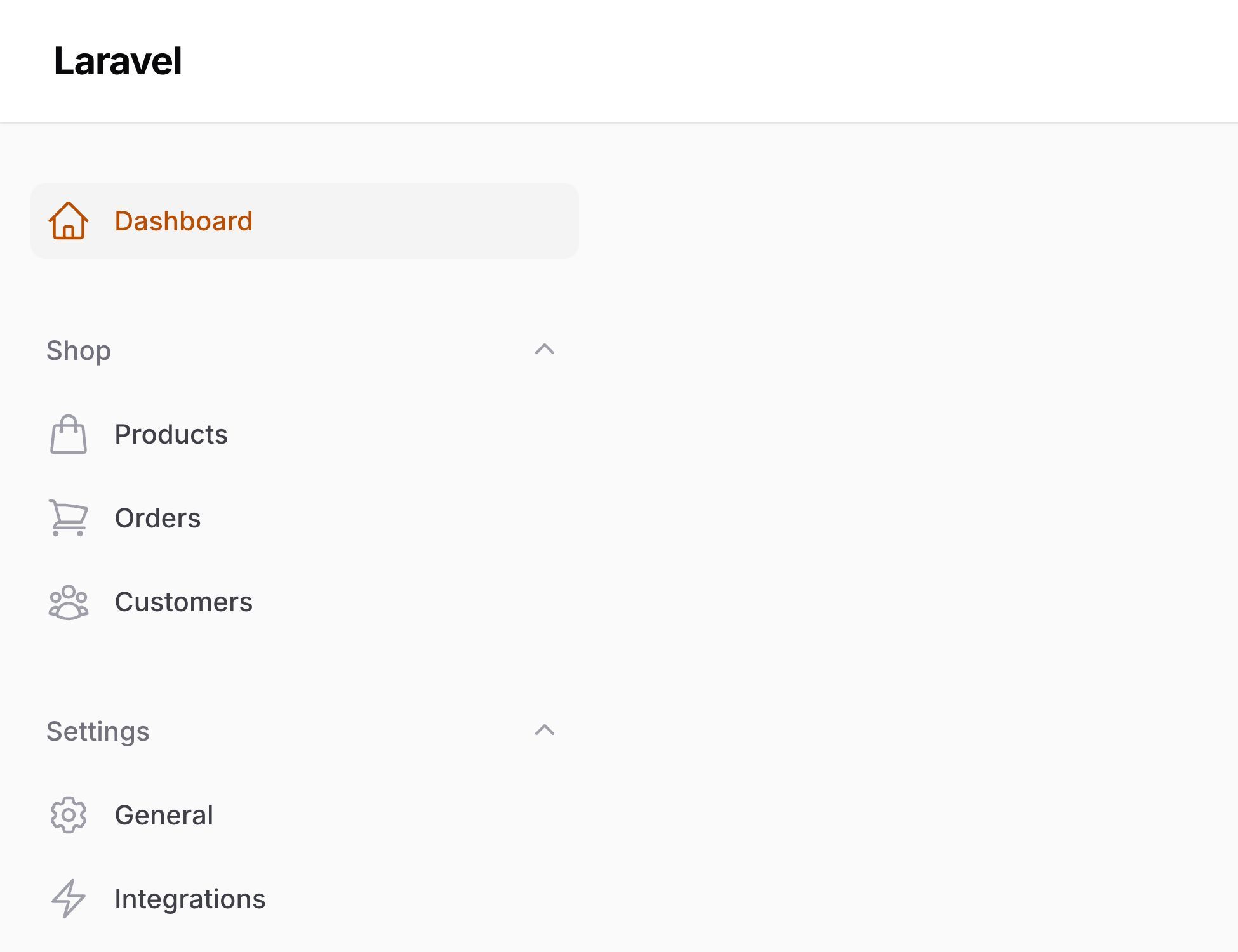 Grouped navigation items