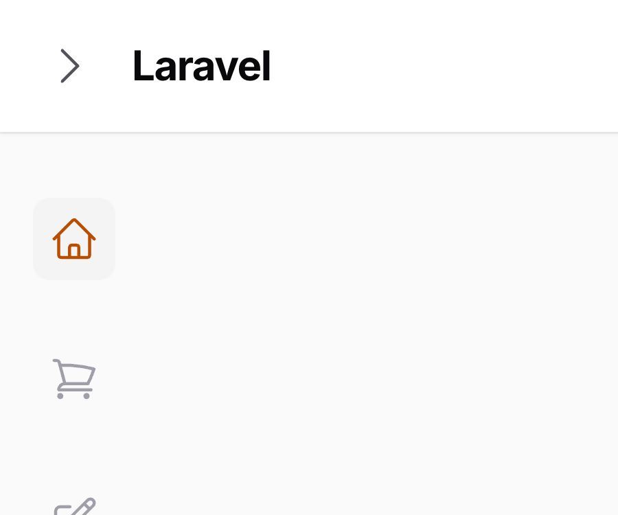Collapsible sidebar with navigation group icons