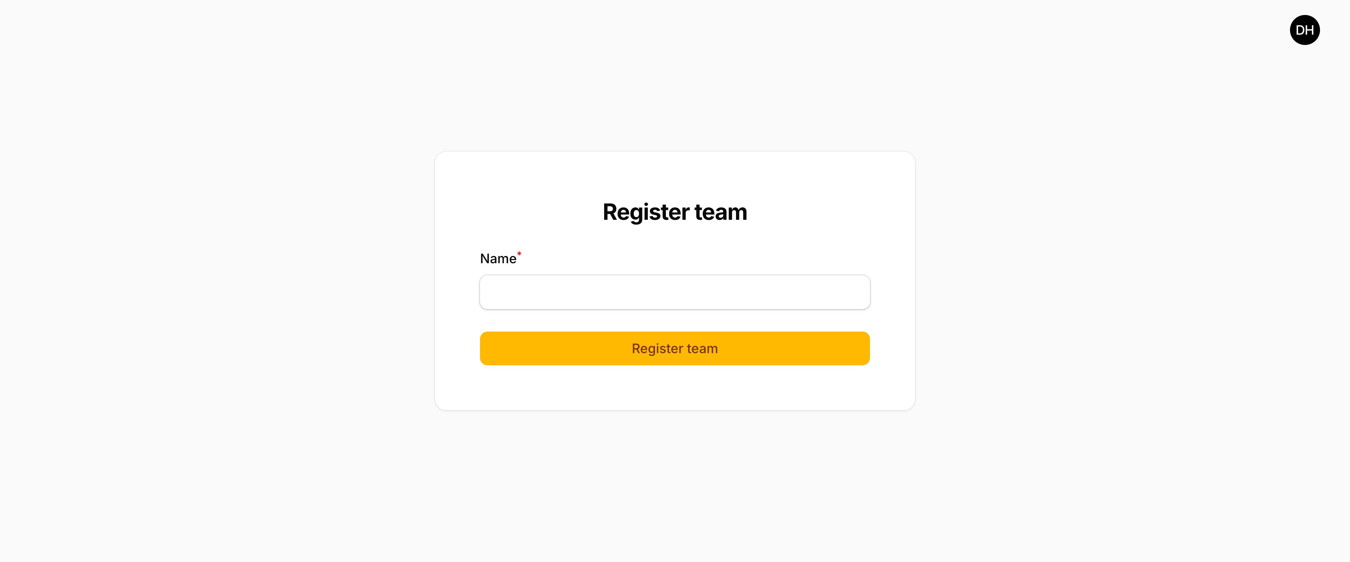 Tenant registration page