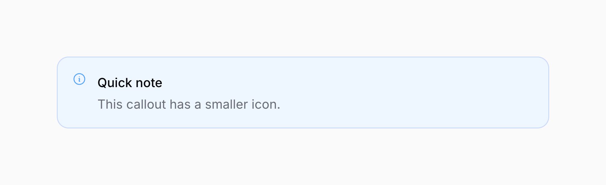 Callout with small icon