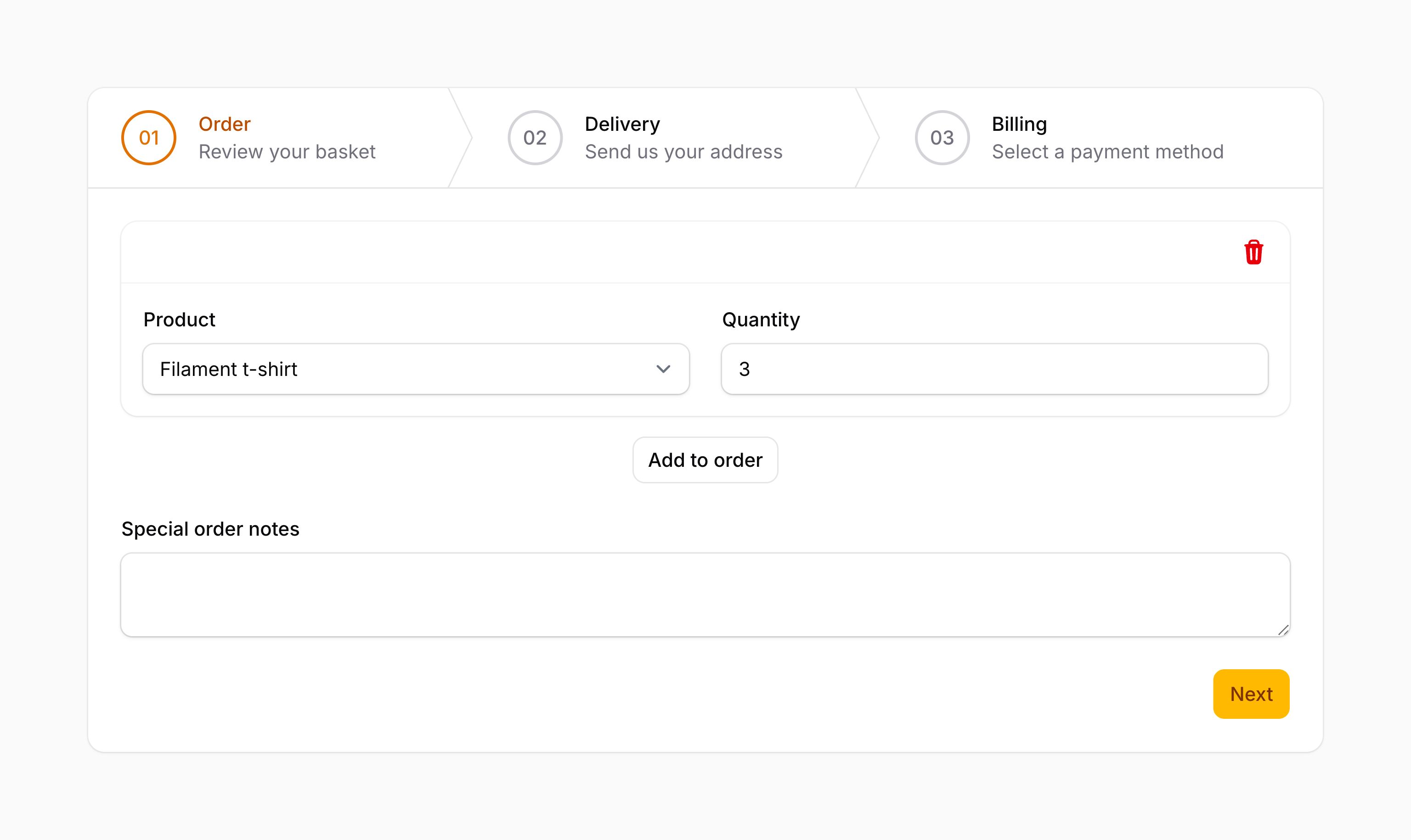 Wizard with step descriptions