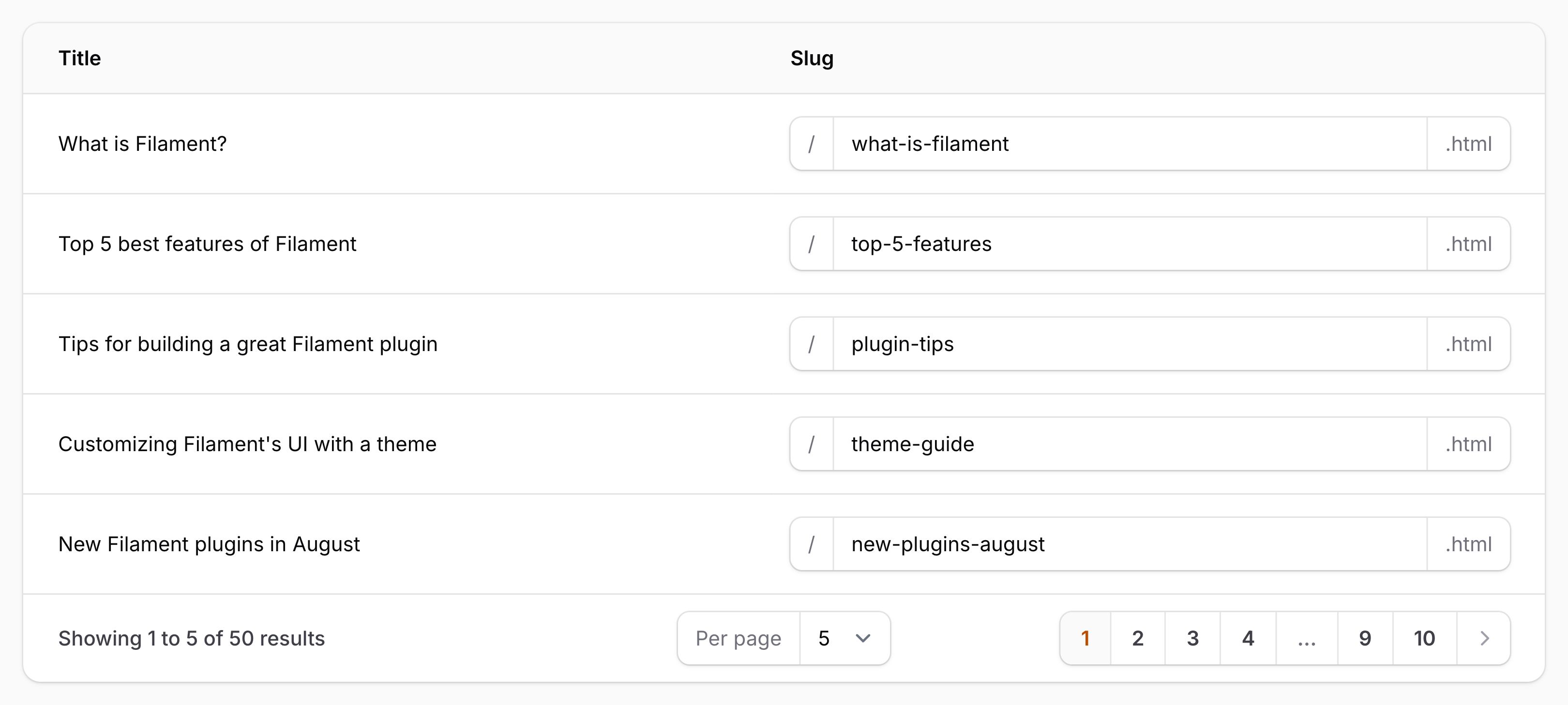 Text input column with affixes