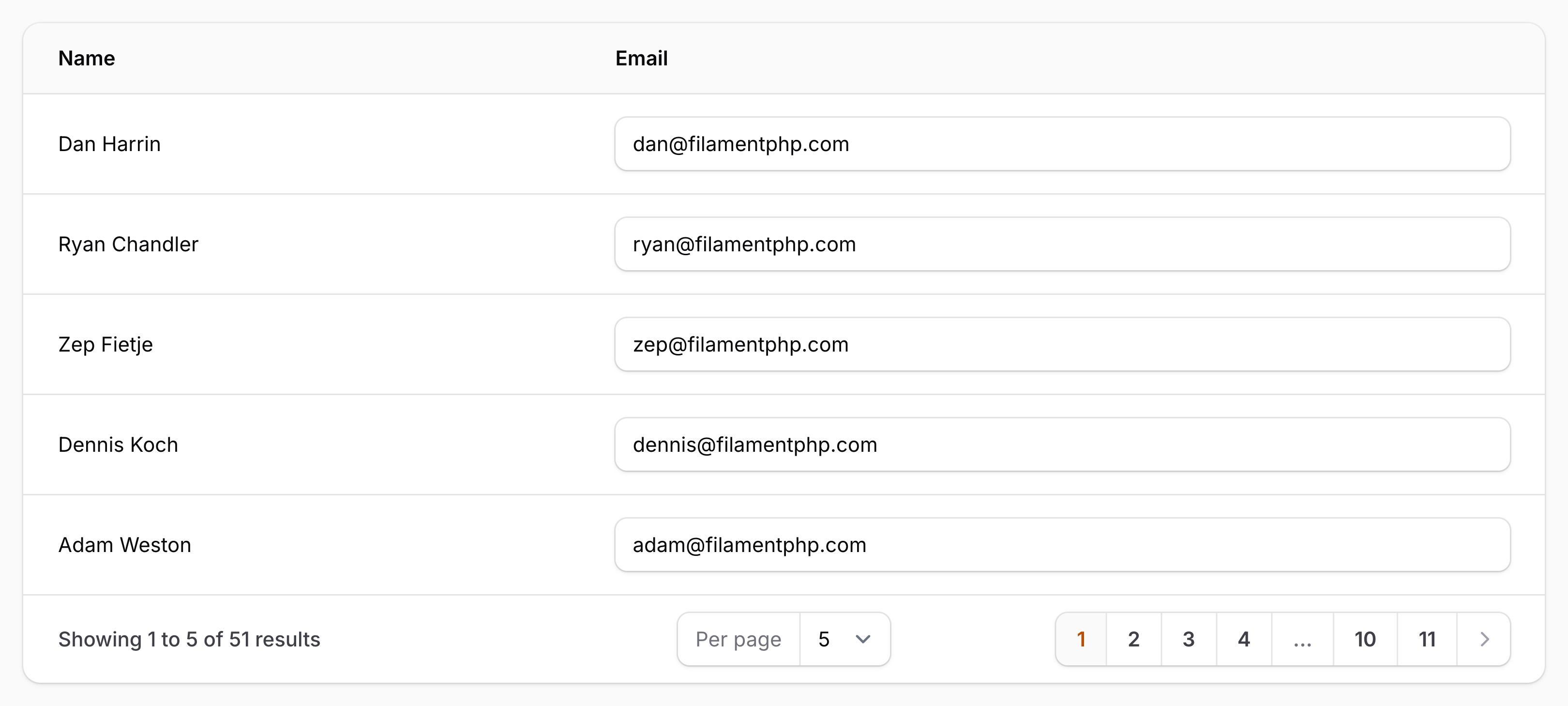 Text input column